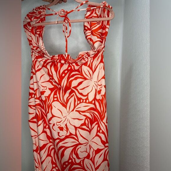 RESA Nikki Dress Clementine Floral Resort Vacation Midi Dress Size L Summer - Picture 4 of 5